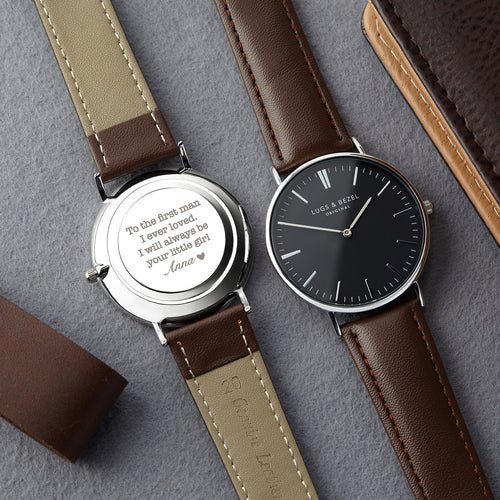 Personalized Mens Watch, Engraved Watch Gift for Boyfriend Husband - LumiHome